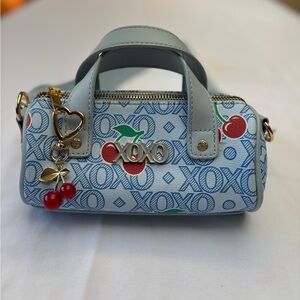 XOXO Blue Mini Bag with Whimsical Cherry Design.  ALL accessories included!